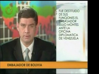 El embajador venezolano de Venezuela en Bolivia fue destitui