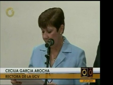 La rectora de la UCV Cecilia Arocha, dijo que la nueva Ley d