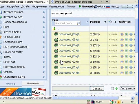 Как сделать опрос с картинками для uCoz