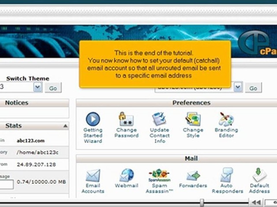 Create a default (catch-all) email account in cPanel | cPanel default email address