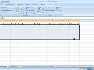 Insert a Scroll Bar in Excel