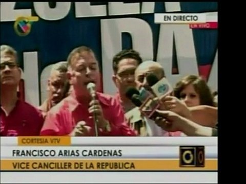 El Vice Canciller Arias Cárdenas condenó al narco-estado co