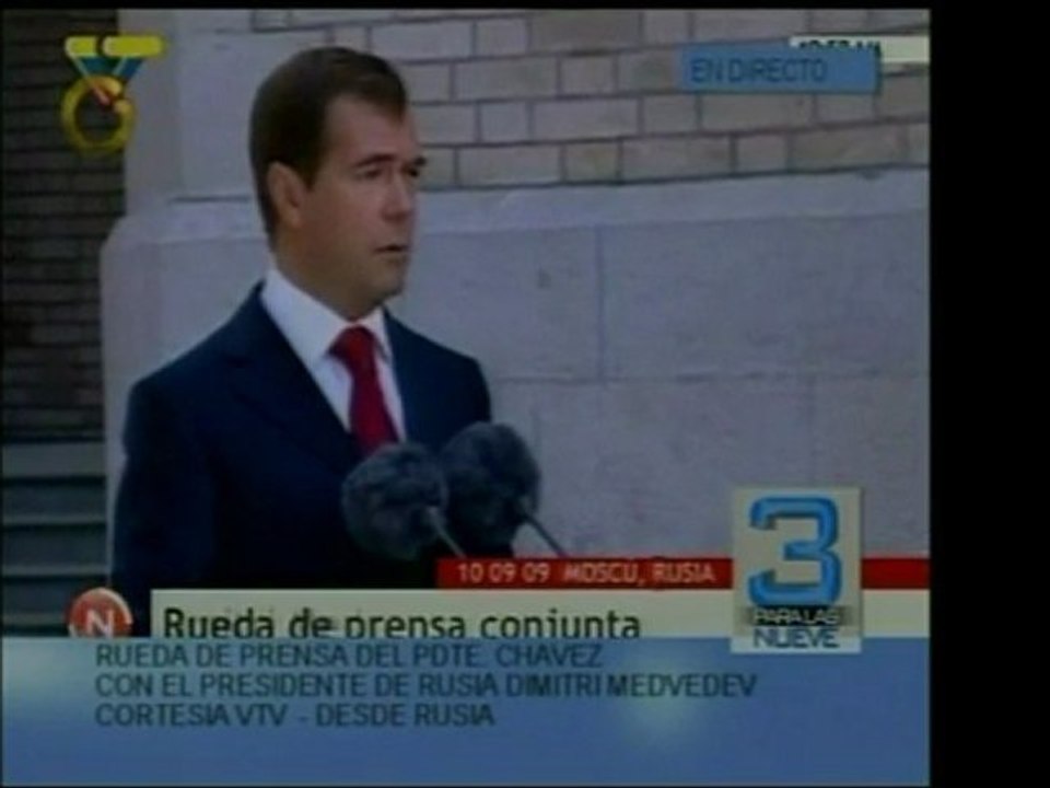 Dimitri Medvedev, Pdte. De Rusia, confirmó que seguirán vend