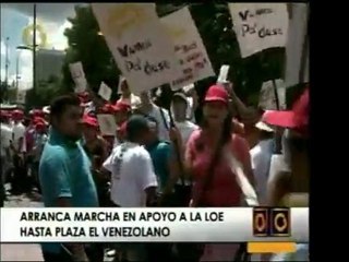 La marcha en apoyo a la LOE arrancó desde Parque Carabobo y