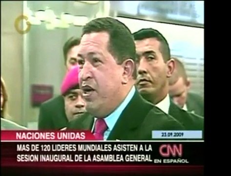 El Pdte. Chavez al llegar a la ONU abogó por el consenso par