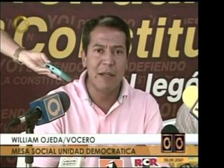 William Ojeda como vocero de la Mesa de Unidad apoyó a los e