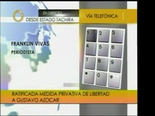 La medida privativa de libertad del periodista Gustavo Azóca