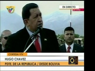 Parte del discurso del Presidente Chavez al llegar a la Cumb