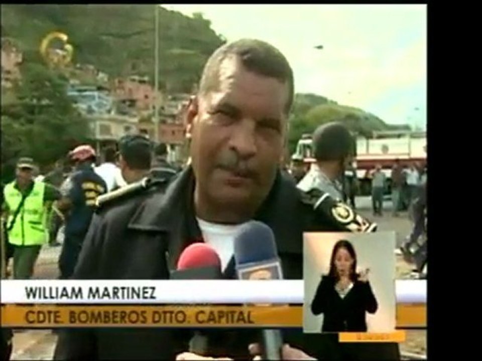 Ante el choque de una gandola contra un autobús en Guarenas