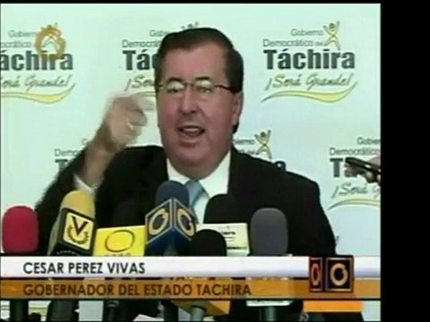 César Pérez Vivas, gob. de Táchira, pedirá a Chile, Brasil y