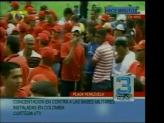 Una manifestación contra las bases militares en Colombia se
