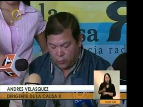 Andrés Velásquez de la Causa R denunció distintas áreas en c