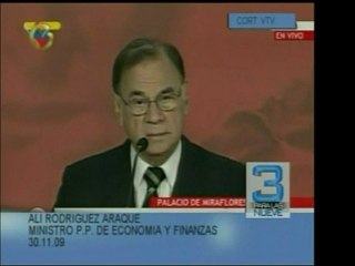 El Min. Rodríguez Araque anuncia que la intervención de banc