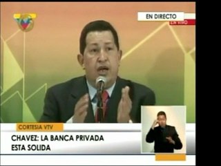 El Pdte. Chavez aseguró que la banca está sólida y propuso q