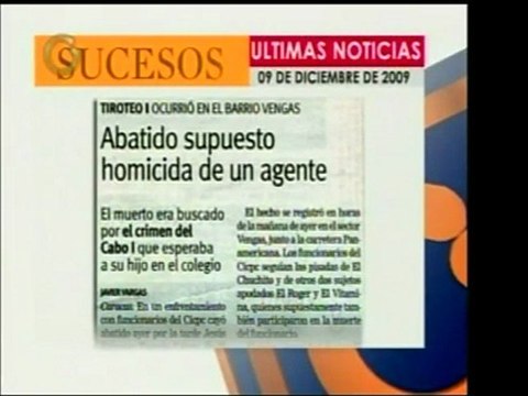 La prensa reseña los sucesos violentos acaecidos a nivel nac