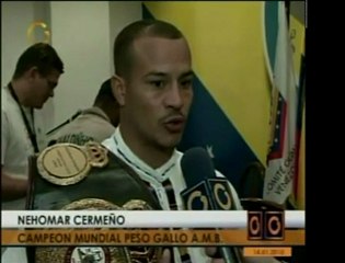 El Campeón Mundial peso gallo, el venezolano Nehomar Cermeño