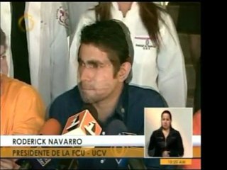 El pdte. Del FCU en nombre del movimiento estudiantil llama