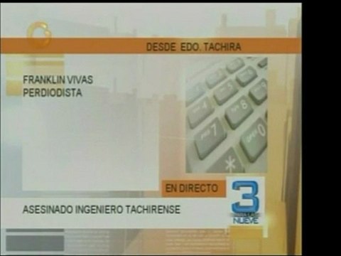 El gobernador de Táchira, Pérez Vivas, informó que un ingeni