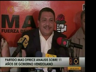 El MAS emite un análisis de los onces años del Pdte. Hugo CH