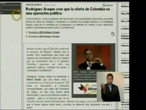 El Min. de la Electricidad Alí Rodríguez Araque afirma que l