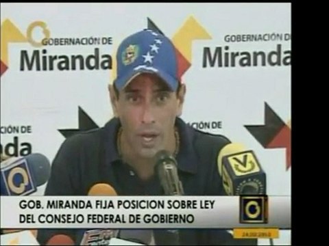 Gobernador mirandino Capriles Radonsky pidió el Pdte. Chavez