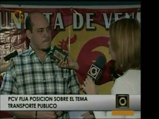 El PCV rechaza el llamado a paro del transporte púbico. Afir