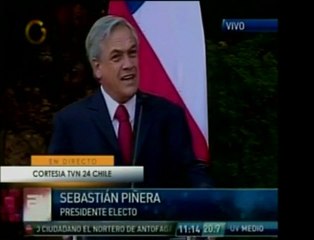 Sebastián Piñera, elegido Presidente de Chile, anuncia el pl
