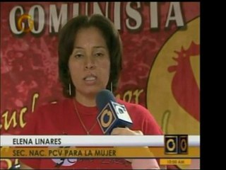 Una dirigente de PCV habla en ocasión del Día Internacional