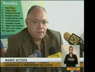Uno de los candidatos a pdte. de Copei, Mario Acosta, habla