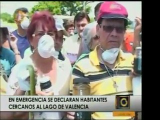 Habitantes de los alrededores del Lago de Valencia protestan