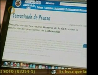 José Miguel Insulza, Sec. General de la OEA, pide al gobiern