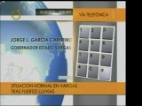El gob. de Vargas, García Carneiro, reporta que luego de las