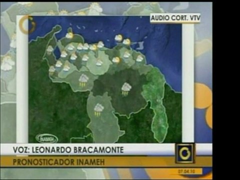 El INAMEH reporta que las precipitaciones continuarán en tod