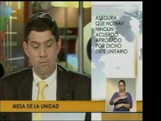 La Mesa de la Unidad Democrática asegura que no hay acuerdo
