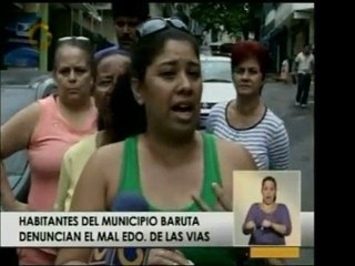Habitantes de Las Minas de Baruta reclaman trabajos de asfal