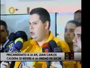 Precandidato a la AN, Juan Carlos Caldera, pidió a la ciudad