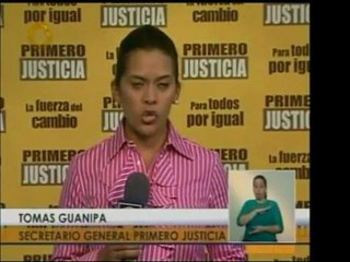 Secretario General de Primero Justicia, Tomás Guanipa, invit