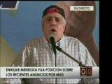 Enrique Mendoza, ex gobernador de Miranda, expresa su volunt