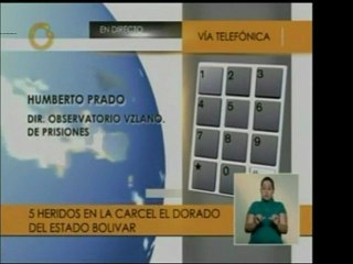 Humberto Prado, del Observ. Nac. de Prisiones, reporta un en