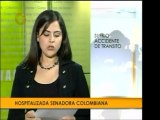 La senadora colombiana Piedad Córdoba tuvo un accidente de t