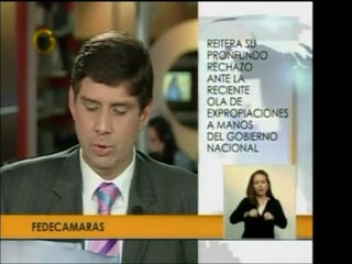 Fedecámaras señala en un comunicado que la ola de expropiaci