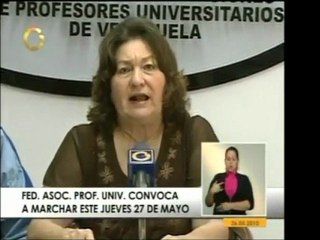 Federación de Profesores Universitarios llama a marchar maña