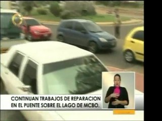 Reparaciones en el puente sobre el lago de Maracaibo causan
