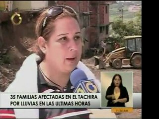 Lluvias de las últimas horas afectan a 35 familias en el est