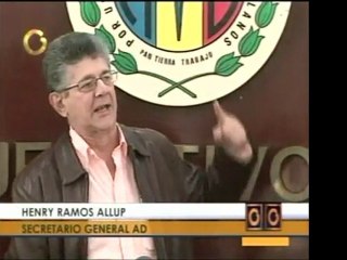 Sec. Gen. de AD, Henry Ramos Allup, aseguró que la gente no