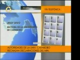 La rectora de la Universidad de Carabobo, Jessy Divo, respon