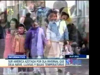 Una ola de frío que afecta mayormente a Argentina, Perú, Bol