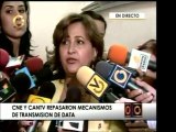 Pdte. del CNE, Tibisay Lucena, habla sobre la reunión con CA