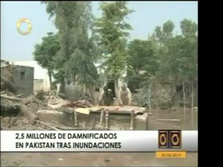 En Pakistán inundaciones han dejado alrededor de 2,5 millone