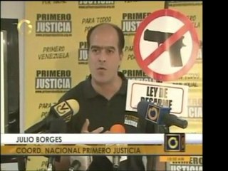 Julio Borges, de Primero Justicia, pide un plan de desarme y